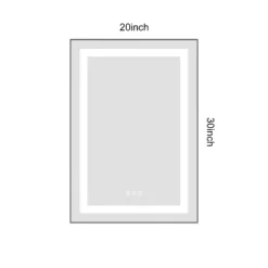 20 X 30 Inch LED Bathroom Mirror With Front And Backlight,Wall Mounted Vanity Mirror With Aluminum Frame,Anti-Fog, Memory, 3 Colors, Stepless Dimmable -House Furnish World GUEST 008eeab9 bfab 47b9 bd1a 4b4a1bad36f1