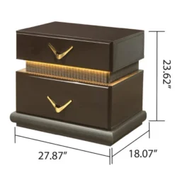 Modern Style 2-Drawer Night Stand Made With Wood In Brown -House Furnish World GUEST 018933ee cb3a 45a2 9f8c 3bb2ccd6dac6