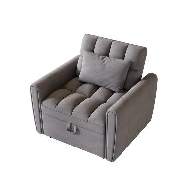 38.2inch Foldable Large-size Sofa Bed, Modern Polyester Single Sofa, Sofa Bed With Adjustable Backrest, 3 Positions And Pillows, Suitable 8 38.2inch Foldable Large-size Sofa Bed, Modern Polyester Single Sofa, Sofa Bed With Adjustable Backrest, 3 Positions And Pillows, Suitable - Image 8