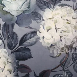 Hazel Large Square Pouf, Flower Print On Gray -House Furnish World GUEST 0471ed19 342c 4d21 a80f b6163adee1e6