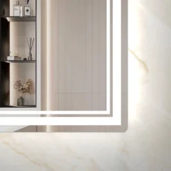 60x40 Inch Oversized LED Bathroom Mirror Wall Mounted Mirror With 3 Color Modes Aluminum Frame Large Wall Mirror For Bathroom -House Furnish World GUEST 05966911 b8a9 4882 9d70 fcba9ab82275