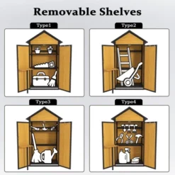 Outdoor Storage Cabinet Storage Shed With Waterproof Roof Lockable Doors Removable Shelves Foldable Table Hooks 69 Inches Garden Tool Shed -House Furnish World GUEST 06032134 44f4 442d a757 25a899069751