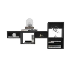 Wallshe 47" Wide 7-Tier Wall Shelf, Cube Shelf Modular Shelf For Living Room, Home Office, Bedroom Black -House Furnish World GUEST 0786e569 bdc3 4b3f b1e9 1d48321b5e44