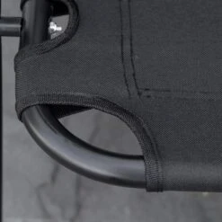 Double Folding Camping Chair, Loveseat For 2 Adults, Portable Camping Couch With Wood Armrest & Cupholders, For Backpacking, Beach, Travel, Black -House Furnish World GUEST 087c656c 3c44 4685 b503 3692cc730248