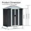 5X3 Feet Dark Grey Outdoor Storage Shed With Aluminum Alloy Frame (old SKU W2794P195736)