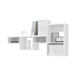 White Wall-Mounted Shelf Unit With 5 Shelf 7 White Wall-Mounted Shelf Unit With 5 Shelf -House Furnish World GUEST 0ae3e819 94e3 4081 a0e8 b96be3f8c8d6
