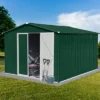 Metal Garden Sheds 8ft¡Á10ft Outdoor Storage Sheds Green + White