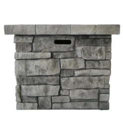 30" Outdoor Square MgO Propane Fire Pit - 40,000 BTU, Grey -House Furnish World GUEST 0b6c0143 987d 48bd a638 4b07d6c6318a
