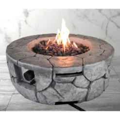 9'' H X 28'' W Fiber Reinforced Concrete Outdoor Fire Pit(Stone Gray) -House Furnish World GUEST 0b83a151 b364 4e75 b520 79fe1a9fd2f8