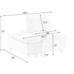 44.29 Inch With Movable Storage Cabinet With Cup Holder, Reclining Beige Polyester Single Sofa For Bedroom Living Room And Balcony -House Furnish World GUEST 0c481a32 825b 457f 959a c6dde11b3228