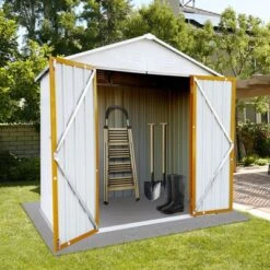 Outdoor Storage Sheds 6FTx4FT Apex Roof White+Yellow 9 Outdoor Storage Sheds 6FTx4FT Apex Roof White+Yellow -House Furnish World GUEST 0de49095 d76c 4b14 8c57 c1d9ad0e8cb3
