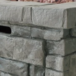 30" Outdoor Square MgO Propane Fire Pit - 40,000 BTU, Grey -House Furnish World GUEST 0e5580fa dbd8 465d 9aef 71e32eaa5729