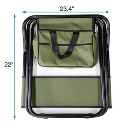 2-piece Folding Outdoor Chair With Storage Bag, Portable Chair For Indoor, Outdoor Camping, Picnics And Fishing,Green -House Furnish World GUEST 0f14112d a5fe 4a7a ab36 9775964cd26b