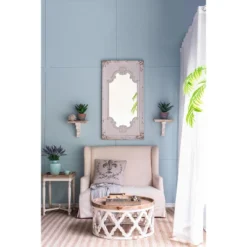 13.8x9.1x11.4" Distressed Brown And White Wooden Wall Shelf With Corbel Design -House Furnish World GUEST 0f7537ae 43bc 4fa0 b4a0 50a22ce29a36