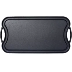 Pre-Seasoned Cast Iron Reversible Rectangular Grill/Griddle, Black,20inch X 10inch