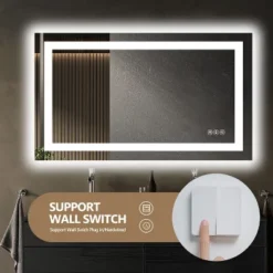 24x32 Inch Frameless LED Bathroom Mirror,Smart Mirror