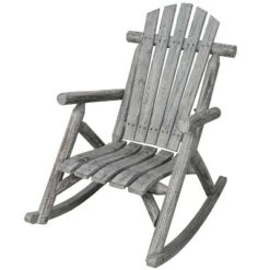 Wooden Porch Rocker Chair,Durable Wooden Porch Rocker Chair,Fir Log Rocking Chair,Patio Rockers For Outside,Garde.Light Gray Color -House Furnish World GUEST 127f6683 1f5b 4b32 b2a8 df60dc477520