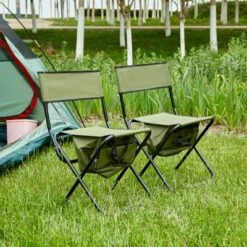 2-piece Folding Outdoor Chair With Storage Bag, Portable Chair For Indoor, Outdoor Camping, Picnics And Fishing,Green -House Furnish World GUEST 1296065f 3d09 411c 910f ead3a561ccd1