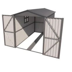 Motorcycle Outdoor Steel Storage Shed With Window ,tracks And Fixtures,Grey -House Furnish World GUEST 142cce2e c0a2 4abe 968c 62c1c905f0df