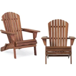 Wooden Outdoor Folding Adirondack Chair Set Of 2 Wood Lounge Patio Chair For Garden,Garden, Lawn, Backyard, Deck, Pool Side, Fire Pit,Half Assembled, -House Furnish World GUEST 157540b9 05d8 4def ac8d 8992b1fdf95e