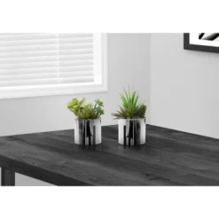 Artificial Plant, 7" Tall, Succulent, Indoor, Faux, Fake, Table, Greenery, Potted, Set Of 2, Decorative, Green Plants, Chrome Pots