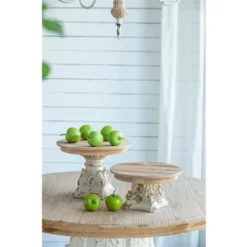 D9.5in X 5.5in Cake Stand, Wood Cake Plate With Magnesium Base -House Furnish World GUEST 16a62aee 8d74 406b 8bbb 102511df5c7e