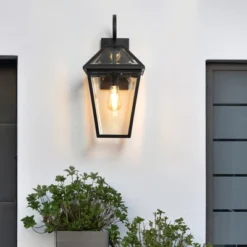21"(H) 1-Pack Outdoor Wall Lantern Light ¨C Modern Black Metal & Clear Glass Sconce For Porch, Patio, And Garden Lighting (Bulb Not Included) 16 21"(H) 1-Pack Outdoor Wall Lantern Light ¨C Modern Black Metal & Clear Glass Sconce For Porch, Patio, And Garden Lighting (Bulb Not Included) -House Furnish World GUEST 177a5f0e 37db 4b21 a241 e4bb9be1b438