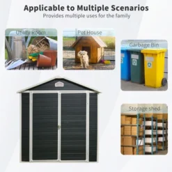 6 Ft X 8 Ft Resin Outdoor Storage Shed Kit-Perfect To Store Patio Furniture,Black -House Furnish World GUEST 17bcc845 0cf7 48ad 9542 4e719ef1219a