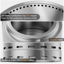 19.5" Smokeless Fire Pit, Portable Outdoor Firepit, Wood Burning Fireplaces, Low Smoke Bonfire For Camping, Patio And Outside -House Furnish World GUEST 17cf0bc7 0050 4206 80b8 6e9ac009107d