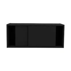 Wall Cabinet 13" H, 2 Sliding Doors, 1 Shelf, Black