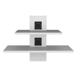 Havre Floating Shelf, Dual-Shelf Wall Unit With Cable Management, White