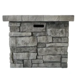 30" Outdoor Square MgO Propane Fire Pit - 40,000 BTU, Grey -House Furnish World GUEST 1a2ab829 73ec 4b9d ad50 0d77e51515e5