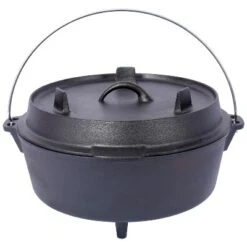 Pre-Seasoned Cast Iron Dutch Oven With Skillet Lid, Outdoor Camping Deep Pot For Camping Fireplace Cooking BBQ Baking Campfire, Leg Base,6 Quart -House Furnish World GUEST 1a35ab1c 8e24 45ab 98c3 15e61e802e9f