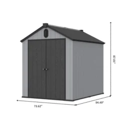 XWT012-1 6*8ft Resin Plastic Storage Shed For Backyard Garden Big Spire Tool Storage -House Furnish World GUEST 1a7361cc fa48 4cf2 9a19 44e29594ada6