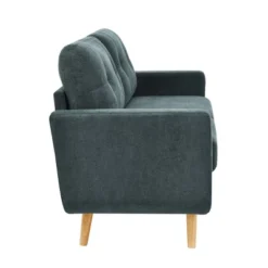 67.7" Wide Mid-Century Modern Polyester Tufted Loveseat Sofa With Wooden Legs -House Furnish World GUEST 1cccb596 f748 4ebe 937d a554bd99beae