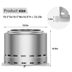 19.5" Smokeless Fire Pit, Portable Outdoor Firepit, Wood Burning Fireplaces, Low Smoke Bonfire For Camping, Patio And Outside -House Furnish World GUEST 1cce8ec0 1cac 4710 8640 1e441ec7713a