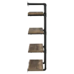 Black And Rustic Oak 4-tier Wall Shelf -House Furnish World GUEST 1d9b2b89 17b1 429f b8eb e38cc1958c23