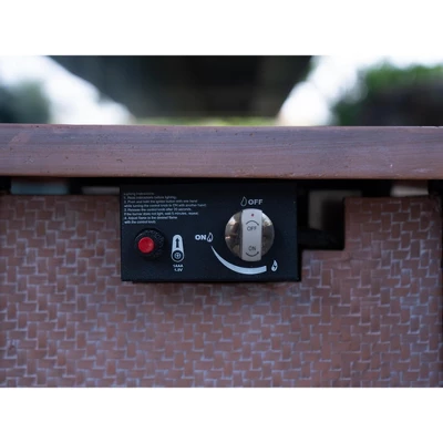 25" H Outdoor Patio Propane Gas Fire Pit Table - 50,000 BTU High-temperature-resistant Carving Process For Of Rattan Weaving Grain 7 25" H Outdoor Patio Propane Gas Fire Pit Table - 50,000 BTU High-temperature-resistant Carving Process For Of Rattan Weaving Grain - Image 7