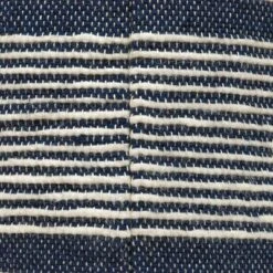 Diamond Handcrafted Fabric Cylindrical Pouf, White And Dark Blue -House Furnish World GUEST 1efebcda ca2a 44f6 8cc6 b1a3abacb248