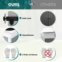 6x6 FT Outdoor Resin Storage Shed , Waterproof,with Floor & Window & Lockable Doors And Vents, Tool Shed For Bike,Garden,All Weather Use, Light Grey -House Furnish World GUEST 2071130f 670d 4e30 b3d0 34ef408ffefc