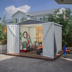 8 X 6 FT Outdoor Waterproof Garden Tool Storage Sheds With Metal Foundation With Floor Frame,with Lockable Doors & Air Vents, For Backyard, Lawn, Gray -House Furnish World GUEST 210ff232 2633 4c61 9497 f89133cb3e69