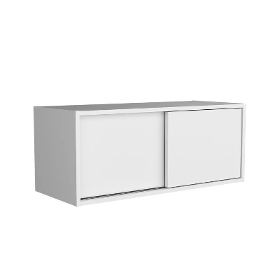 Note 32"W X 13" H Wall Cabinet With Sliding Doors , Wall Shelf, Storage Cabinet, Bedroom, Office, Living Room, Garage 4 Note 32"W X 13" H Wall Cabinet With Sliding Doors , Wall Shelf, Storage Cabinet, Bedroom, Office, Living Room, Garage - Image 4