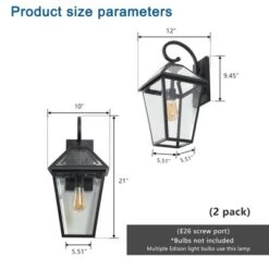 Soscooter 21"-2-Pack Outdoor Wall Lantern Light ¨C Modern Black Metal & Clear Glass Sconce For Porch, Patio, And Garden Lighting (Bulb Not Included) 12 Soscooter 21"-2-Pack Outdoor Wall Lantern Light ¨C Modern Black Metal & Clear Glass Sconce For Porch, Patio, And Garden Lighting (Bulb Not Included) -House Furnish World GUEST 21ffdbc8 39e4 4cac 9af0 bb68528d56e6