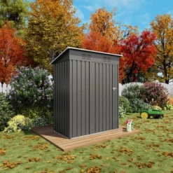 5X3 FT Outdoor Storage Shed, Tool Shed With Pitched Roof And Lockable Door Compact Metal Tool Shed For Garden, Backyard, Patio,Bike Storage, Gray -House Furnish World GUEST 221b66ed de2a 4a52 a1ce 1eac7c65d779