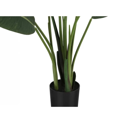 Artificial Plant, 60" Tall, Bird Of Paradise Tree, Indoor, Faux, Fake, Floor, Greenery, Potted, Decorative, Green Leaves, Black Pot 2 Artificial Plant, 60" Tall, Bird Of Paradise Tree, Indoor, Faux, Fake, Floor, Greenery, Potted, Decorative, Green Leaves, Black Pot - Image 2