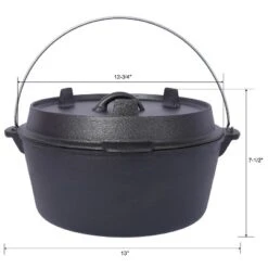 Pre-Seasoned Cast Iron Dutch Oven With Skillet Lid, Outdoor Camping Deep Pot For Camping Cooking BBQ , With Iron Pot Rack, 8 Quart -House Furnish World GUEST 23ce1ad9 c0d7 422a bc5e 8bf2699ee768