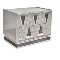 Lavita Modern & Contemporary Style 2-Drawer Night Stand Made With Wood And Gold Accents In River Sand Grey Same AsG150109278 (NJ Inventory) -House Furnish World GUEST 23ed9caa a0b5 44ee b570 41d5c464027f