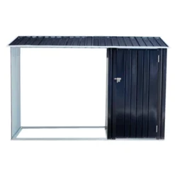 Firewood Storage Shed, Outdoor Firewood Rack, Outdoor Storage Shed With Log Holder, Firewood Shelter For Patio, Anthracite Galvanized Steel -House Furnish World GUEST 245f691f 551f 4d6a b533 125f69d573f2