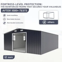 10*12ft 0.25mm Color Steel Plate, Surface Protective Film,Two Daylight Windows, Two Colors Can Be Freely Selected Storage Sheds -House Furnish World GUEST 24650e74 dcb7 480e bbf5 cd0e470bced8