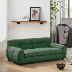 Soft And Comfortable Pet Sofa With Backrest And Armrests, Suitable For Modern Rectangular Pet Sofas For Small And Medium-sized Dogs-Green -House Furnish World GUEST 248b97ae 06d7 4930 abae ef1ef3b60b49